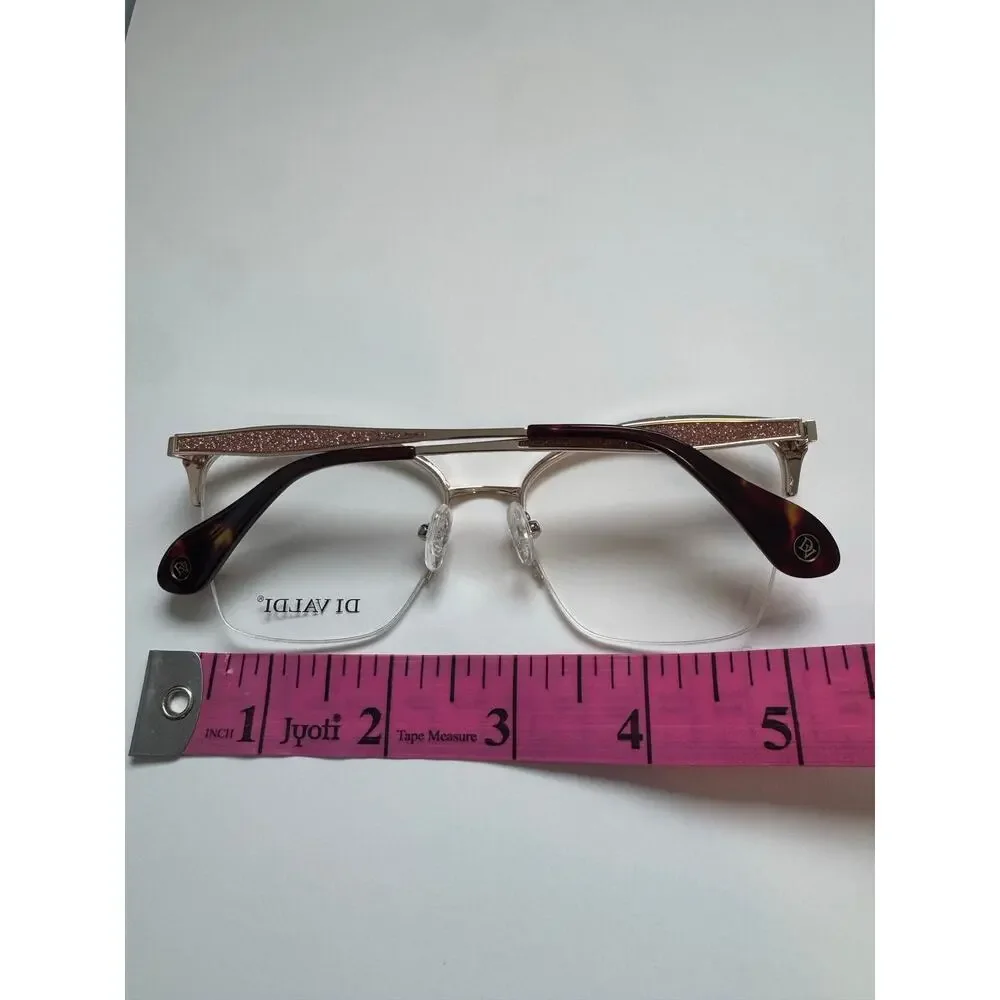 NEW Di Valdi 8190 gold glitter cat eye glasses